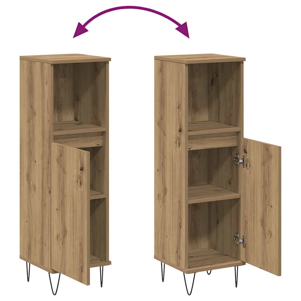 Badschrank Artisan-Eiche 30x30x100 cm Holzwerkstoff