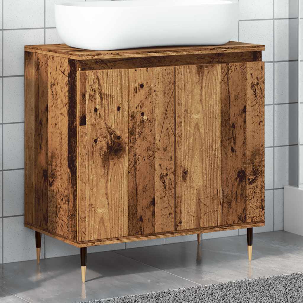 Badschrank Altholz-Optik 58x33x60 cm Holzwerkstoff