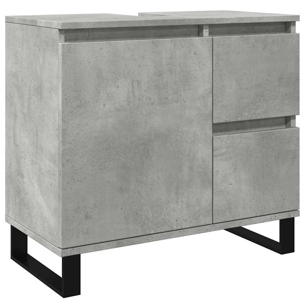 Waschbeckenunterschrank Betongrau 65x33x60 cm Holzwerkstoff