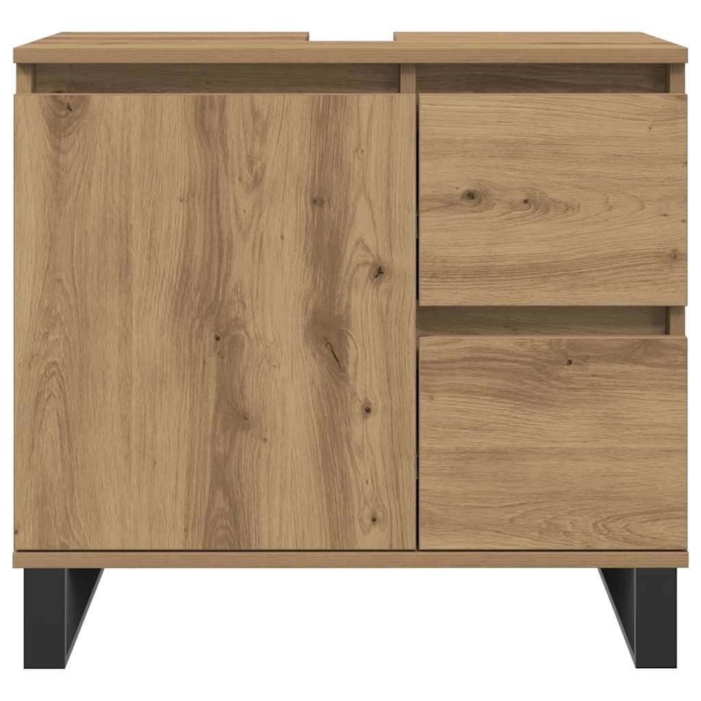 Waschbeckenunterschrank Artisan-Eiche 65x33x60 cm Holzwerkstoff