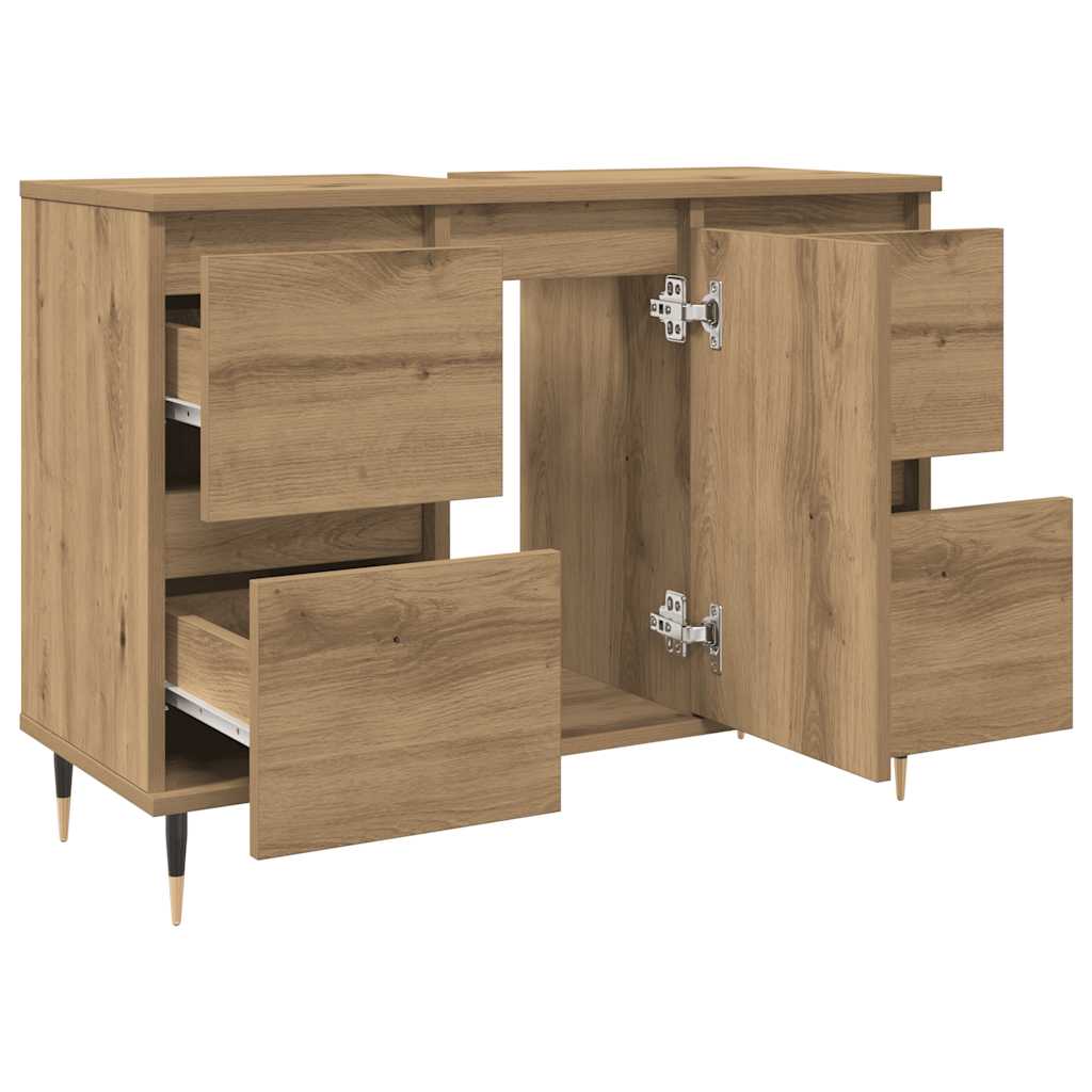 Badschrank Artisan-Eiche 80x33x60 cm Holzwerkstoff
