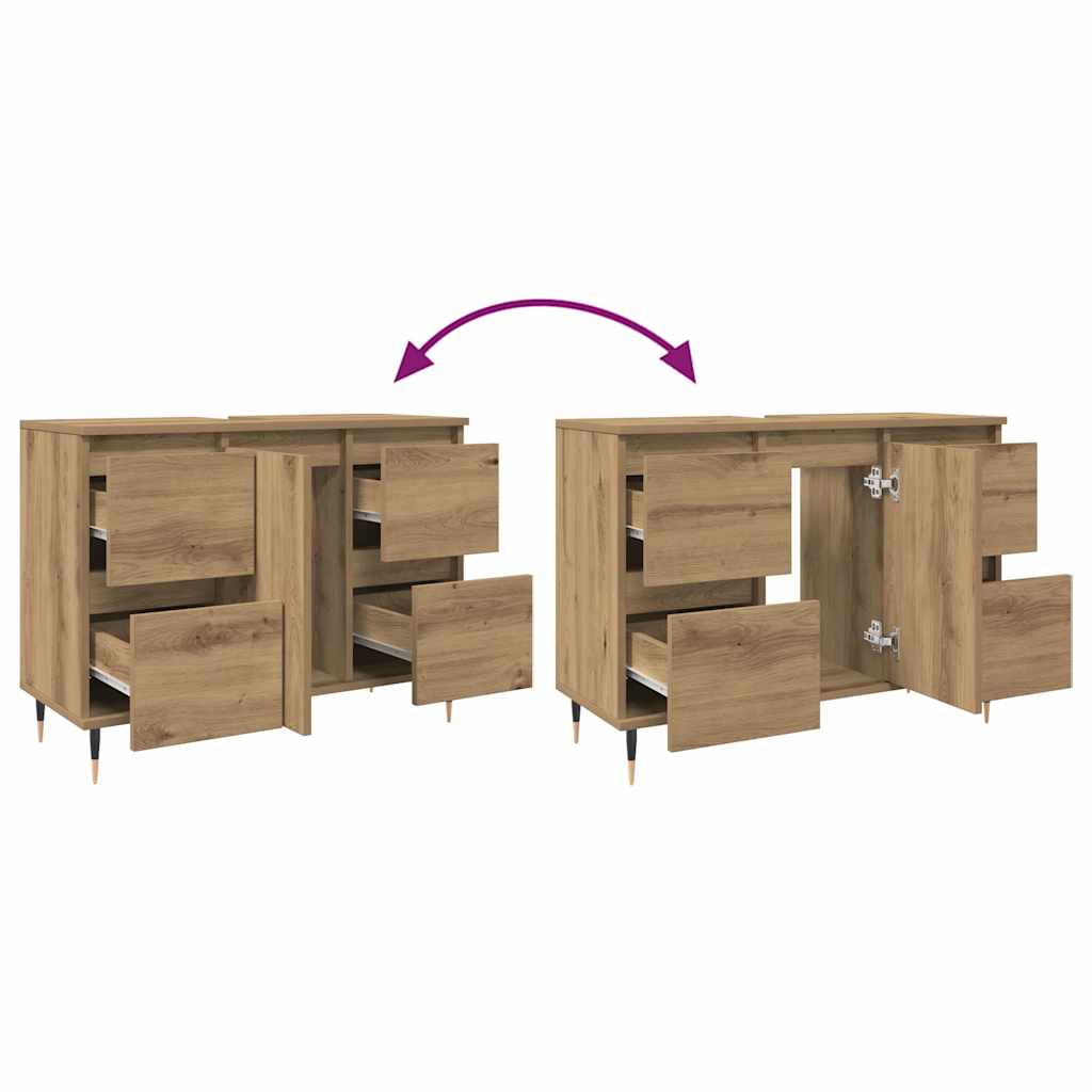 Badschrank Artisan-Eiche 80x33x60 cm Holzwerkstoff