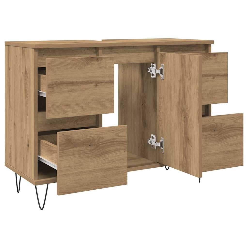 Badschrank Artisan-Eiche 80x33x60 cm Holzwerkstoff