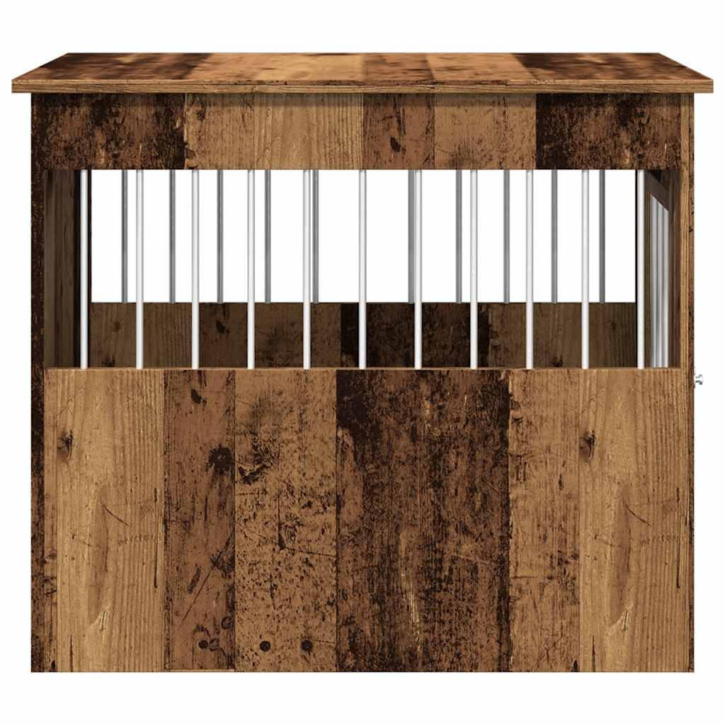Hundekäfig im Möbelstil Altholz-Optik 55x80x68 cm Holzwerkstoff