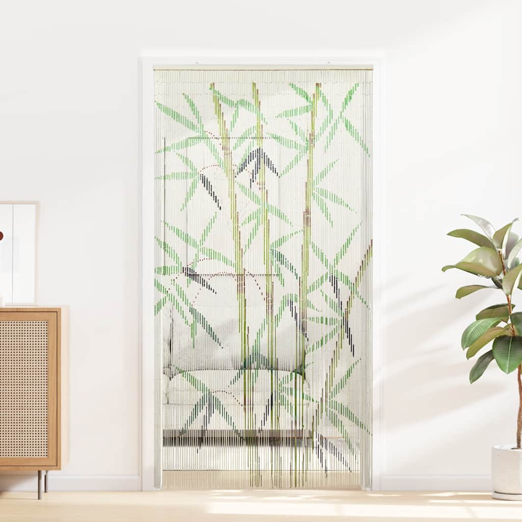 Rideau de porte moustiquaire bambou imprimé 100x200 cm bambou