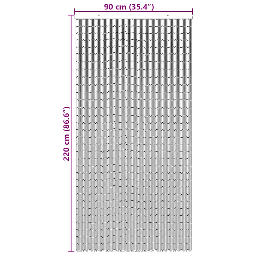 Rideau de porte anti-insectes imprimé palmiers 90x220 cm Bambou