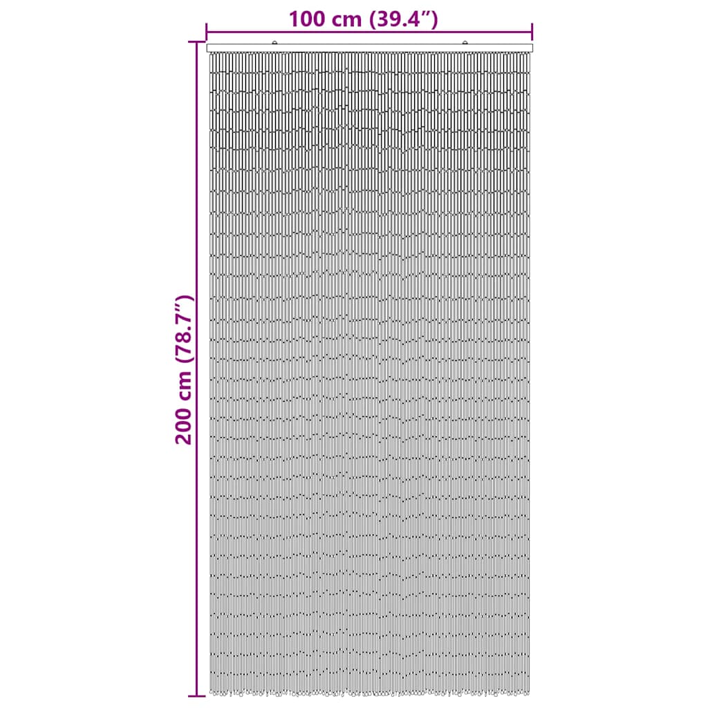 Rideau de porte moustiquaire imprimé palmiers 100x200 cm Bambou