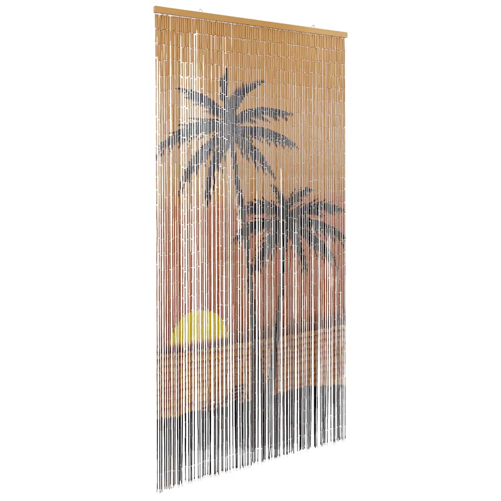 Rideau de porte anti-insectes impression palmier 100x220 cm Bambou