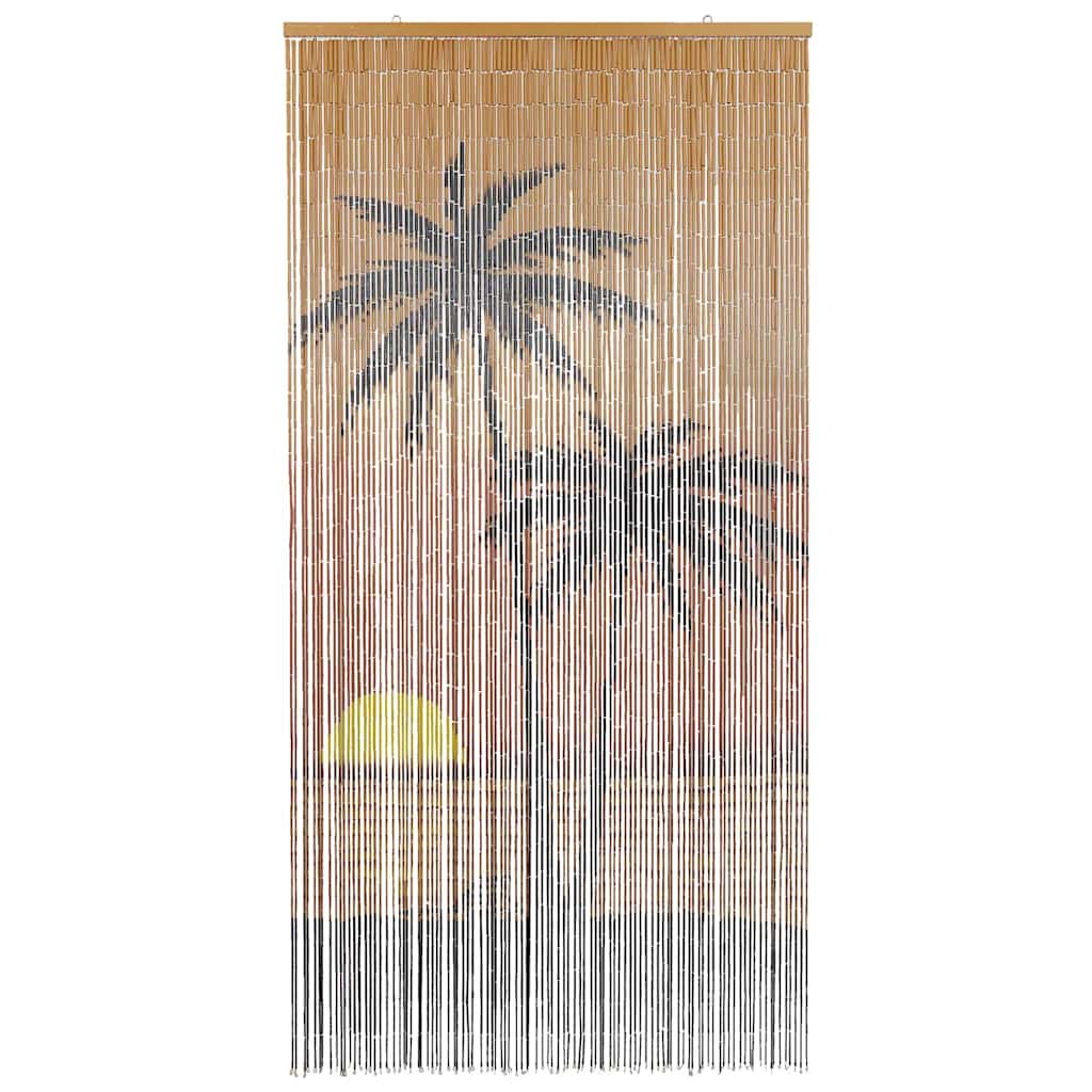 Rideau de porte anti-insectes impression palmier 100x220 cm Bambou