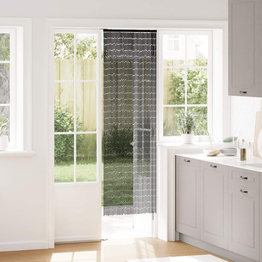 Rideau de porte anti-insectes gris foncé 56x185 cm Bambou