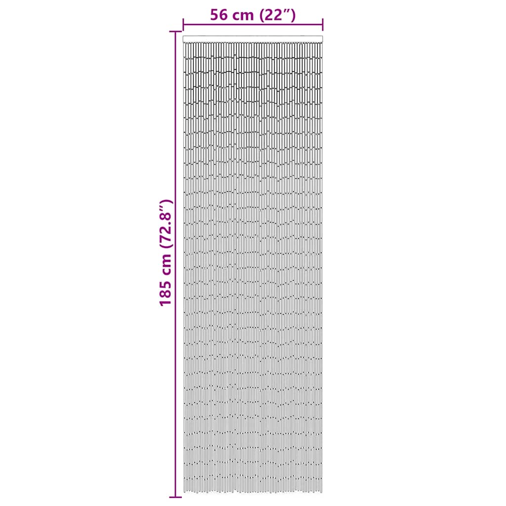 Rideau de porte anti-insectes gris foncé 56x185 cm Bambou