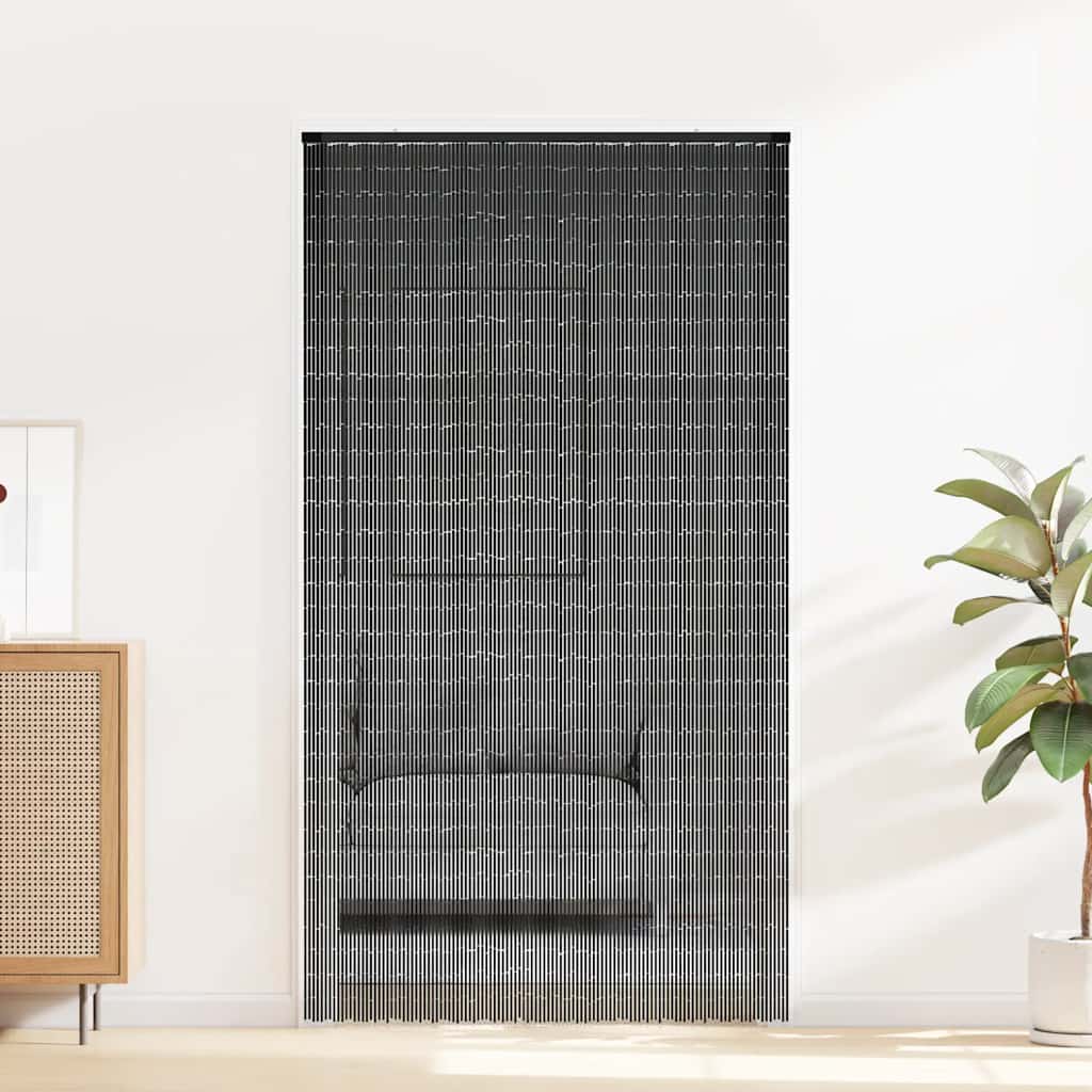 Rideau de porte anti-insectes Gris foncé 120x220 cm Bambou