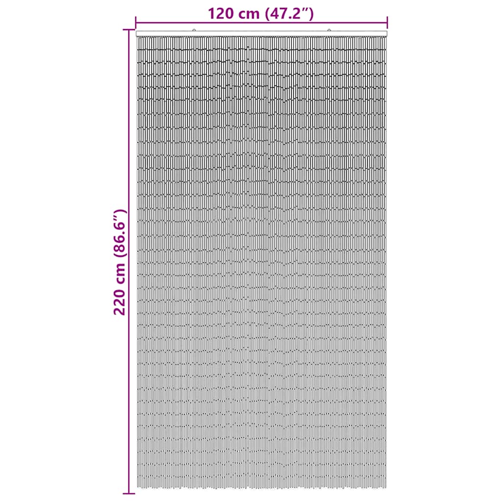 Rideau de porte anti-insectes Gris foncé 120x220 cm Bambou