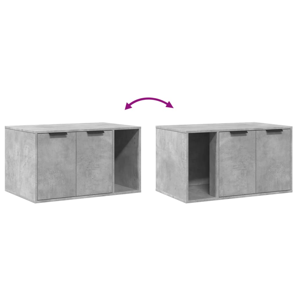 Katzenklo Betongrau 80x50x45 cm Holzwerkstoff