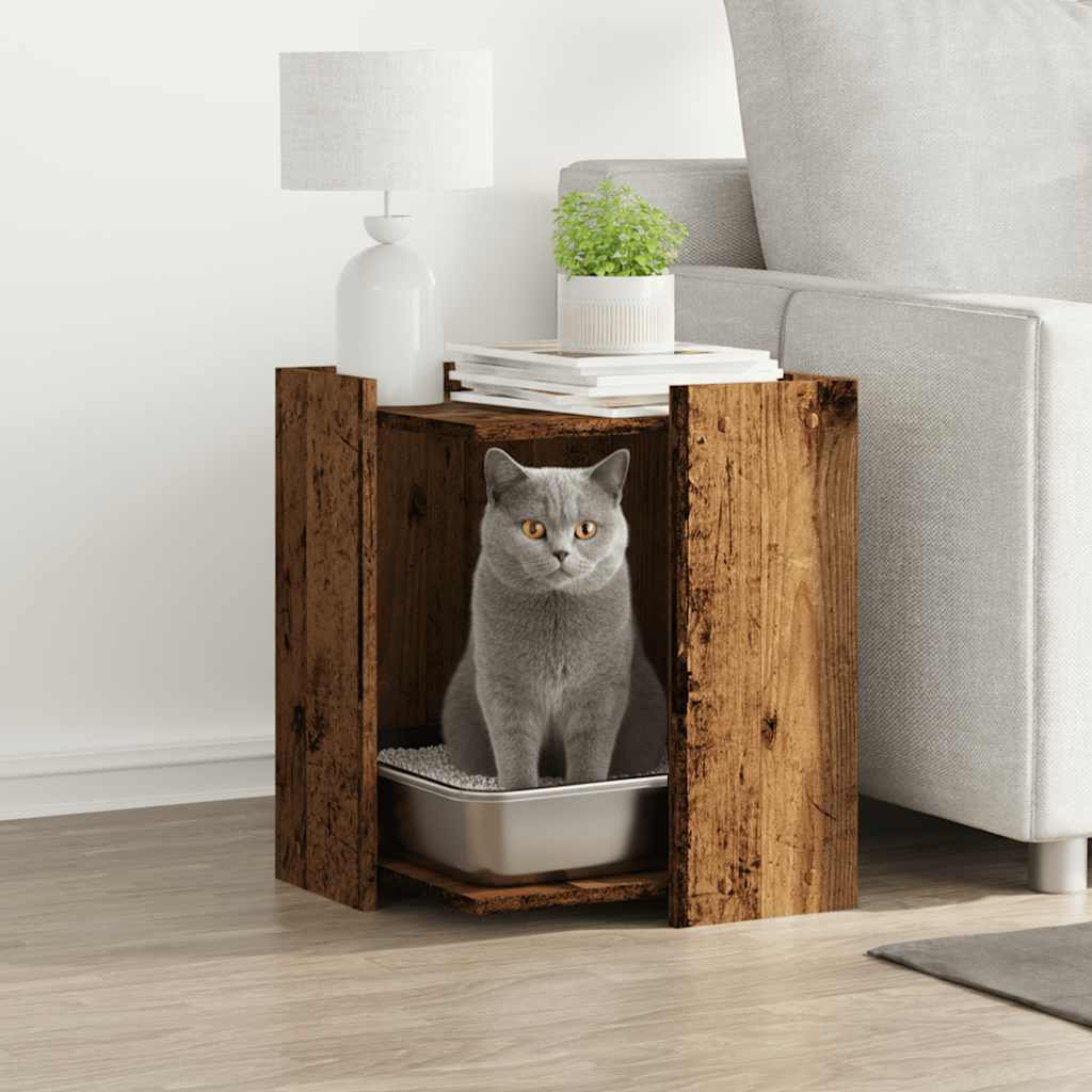 Katzenklo Altholz-Optik 42x42x51 cm Holzwerkstoff