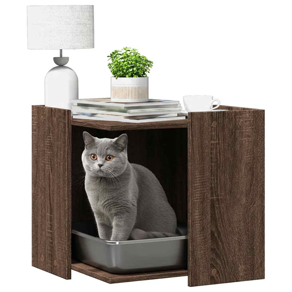 Katzenklo Eichen-Optik 53x53x51 cm Holzwerkstoff