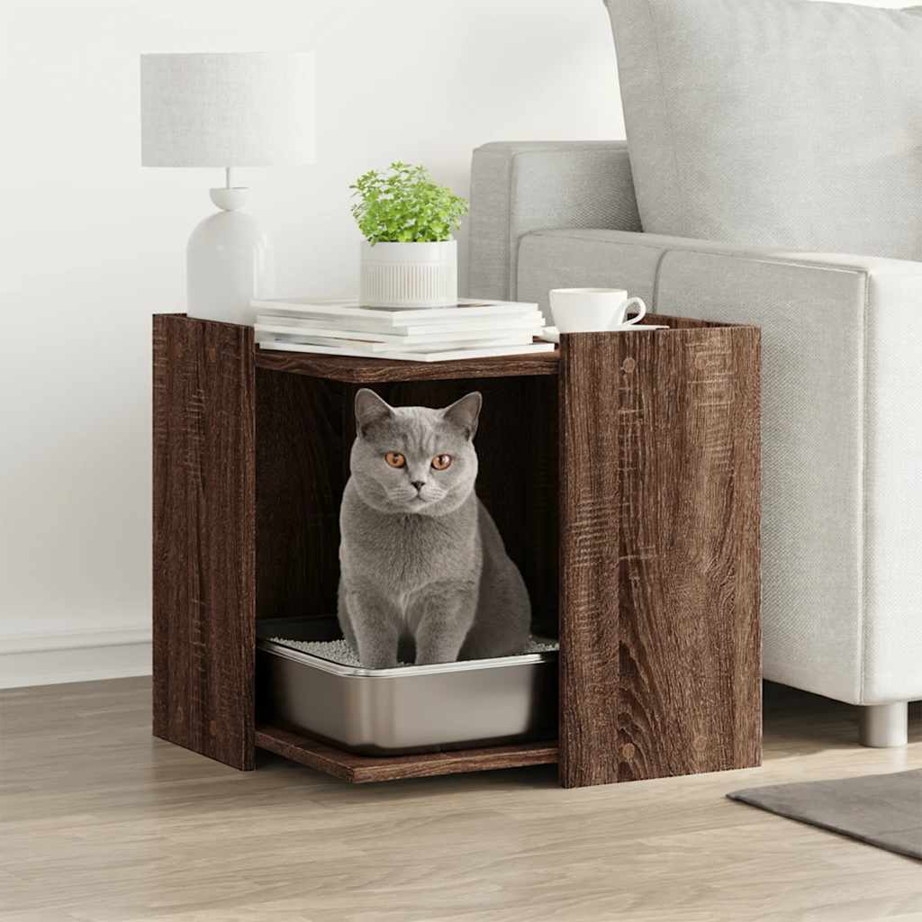 Katzenklo Eichen-Optik 53x53x51 cm Holzwerkstoff