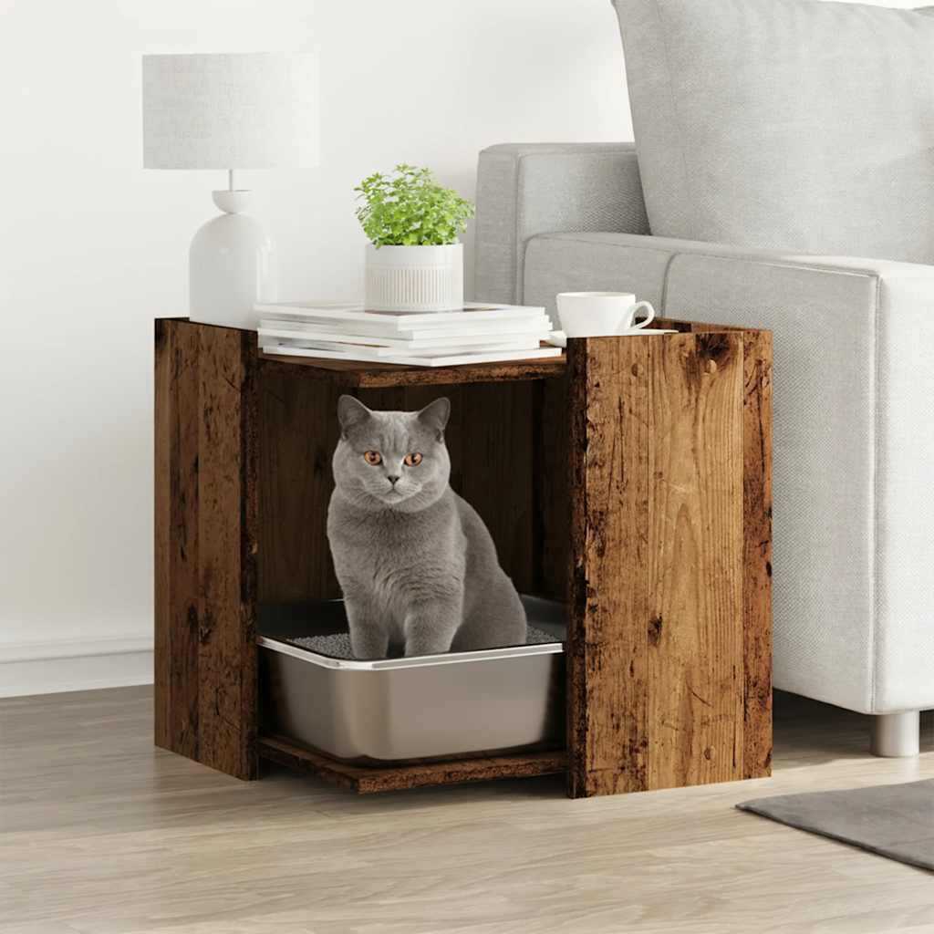 Katzenklo Altholz-Optik 53x53x51 cm Holzwerkstoff