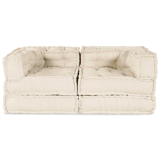Modulares Sofa 2 pcs Creme 140 x 70 x 56 cm Stoff