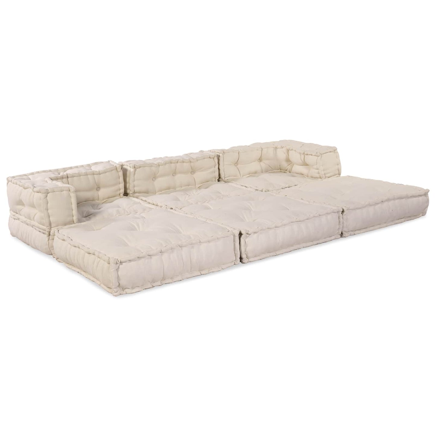 Modular Sofa 3 pcs Cream Fabric