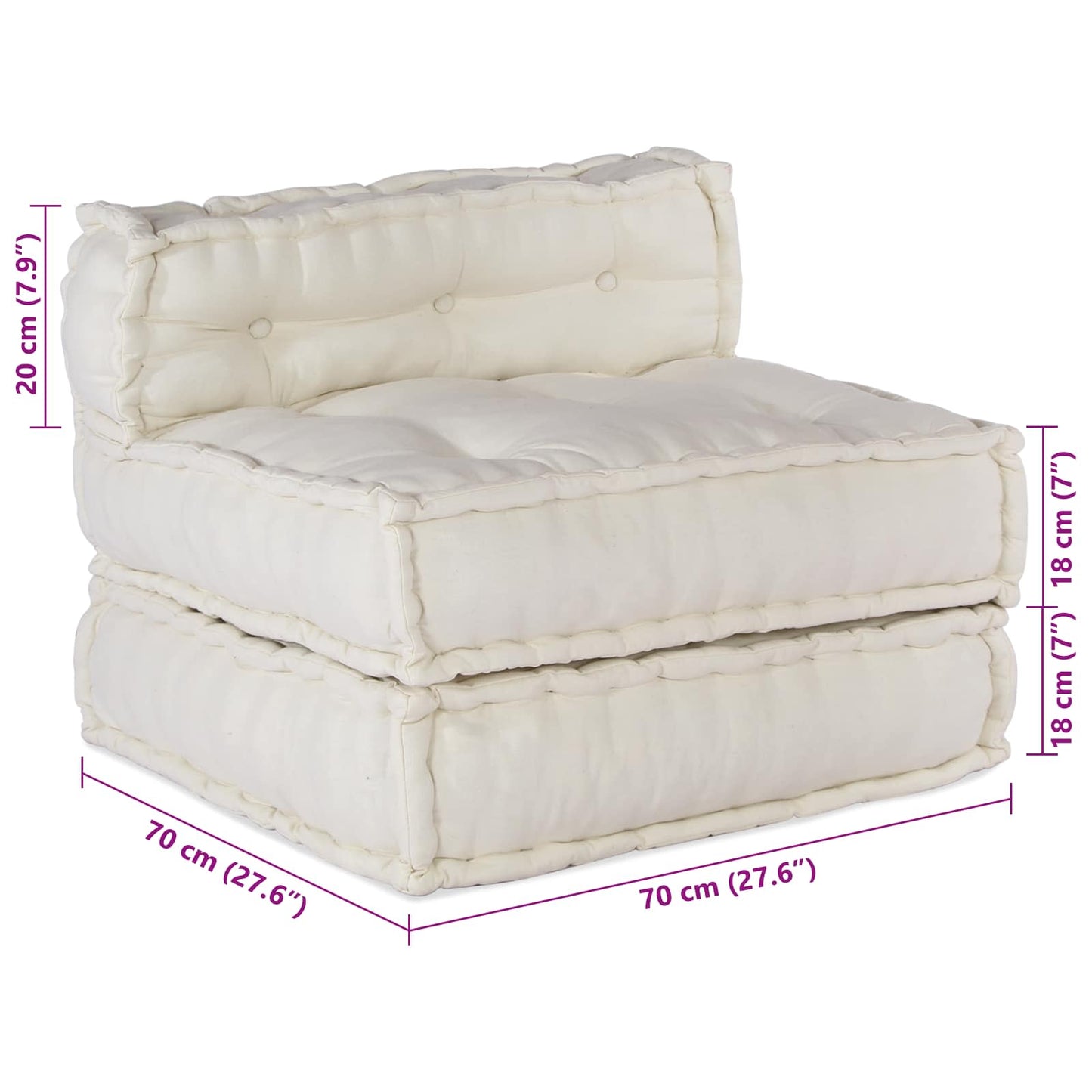 Modular Sofa 4 pcs Cream Fabric