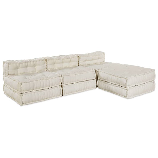 Modulares Sofa 4 pcs Creme Stoff
