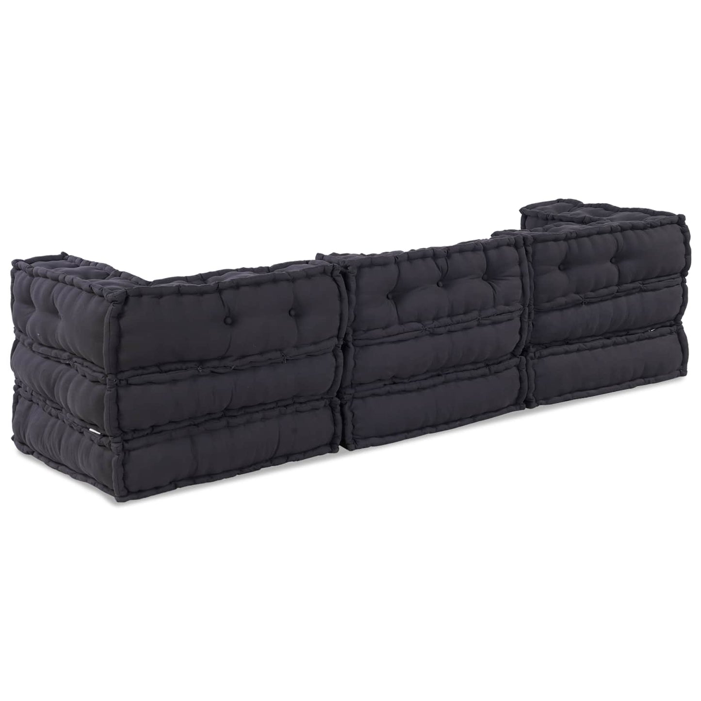Canapé modulable 3 pcs Tissu Anthracite
