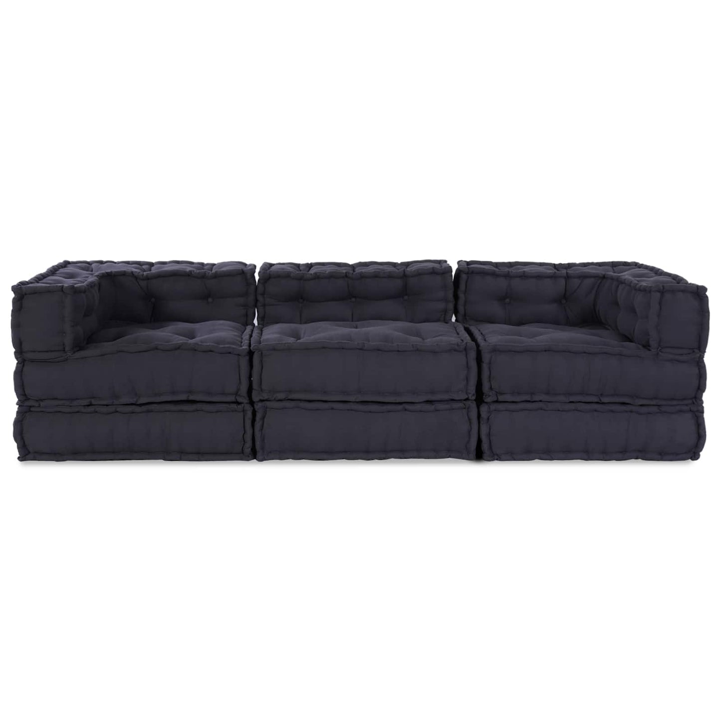 Canapé modulable 3 pcs Tissu Anthracite