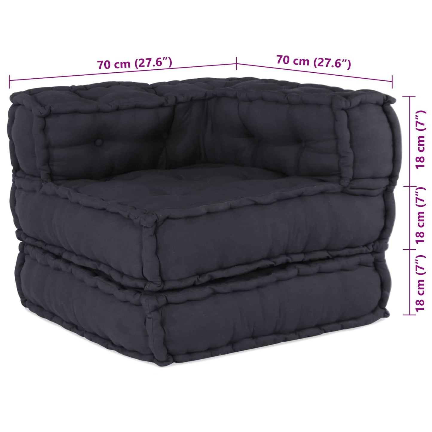 Canapé modulaire 4 pcs Anthracite Tissu
