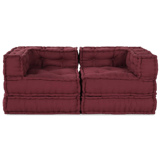 Modulares Sofa 2 pcs Kastanienbraun 140 x 70 x 56 cm Stoff