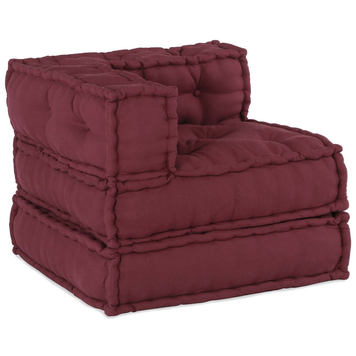 Canapé modulaire 3 places Marron Châtaigne Tissu