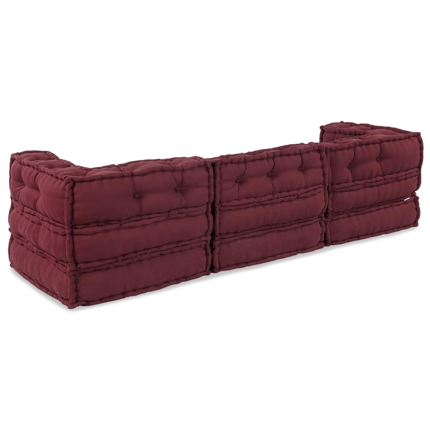 Canapé modulaire 3 places Marron Châtaigne Tissu