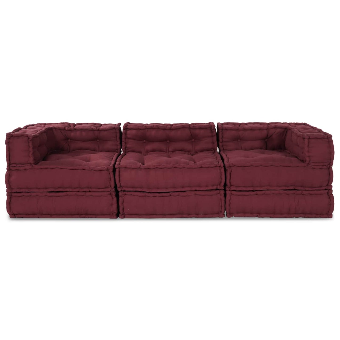 Canapé modulaire 3 places Marron Châtaigne Tissu