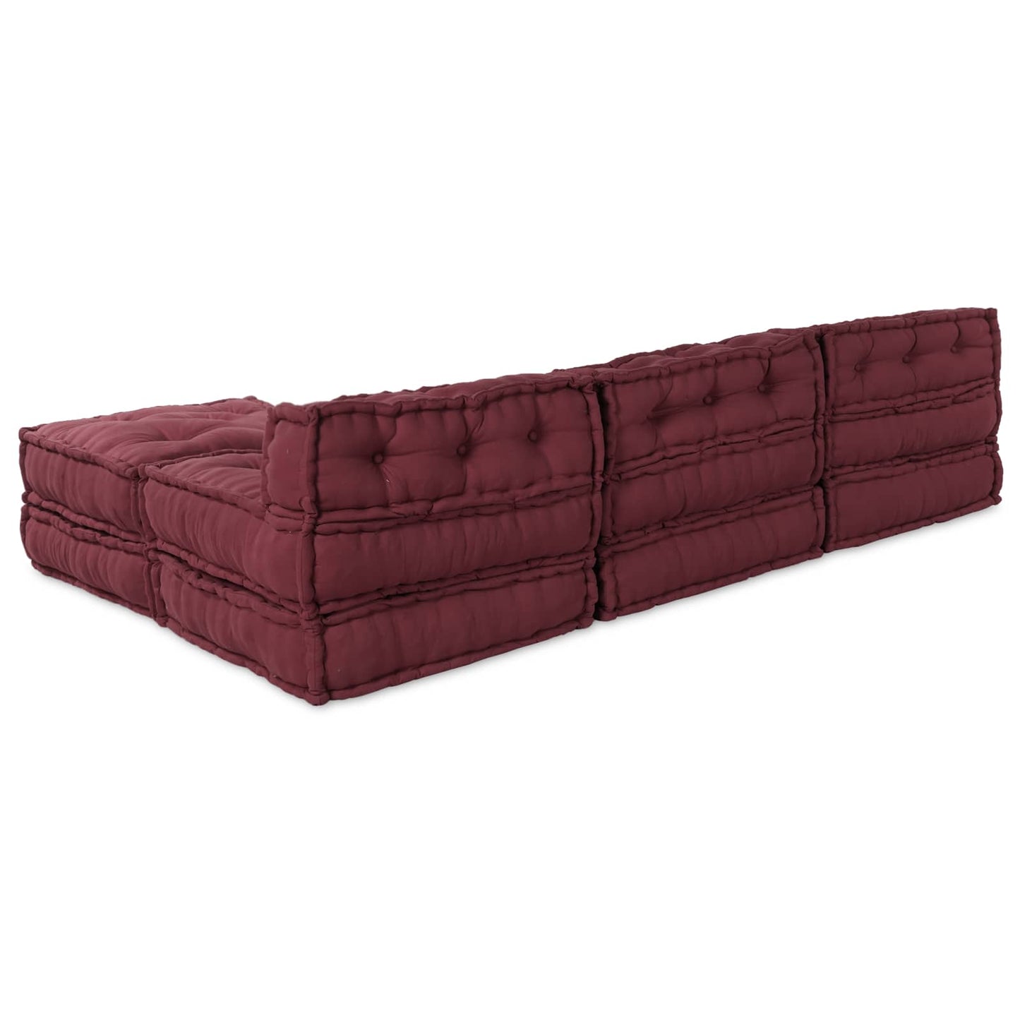 Modular Sofa 4 pcs Chestnut Fabric