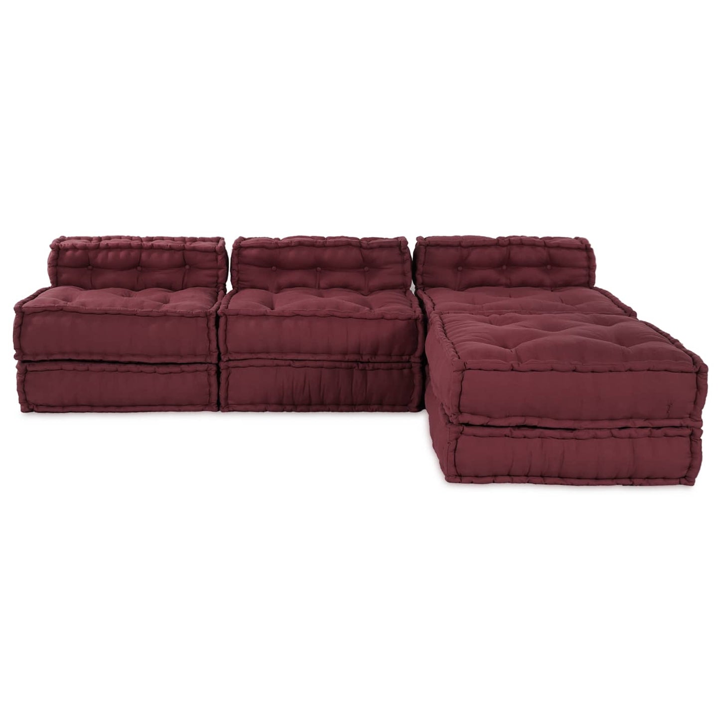 Modular Sofa 4 pcs Chestnut Fabric