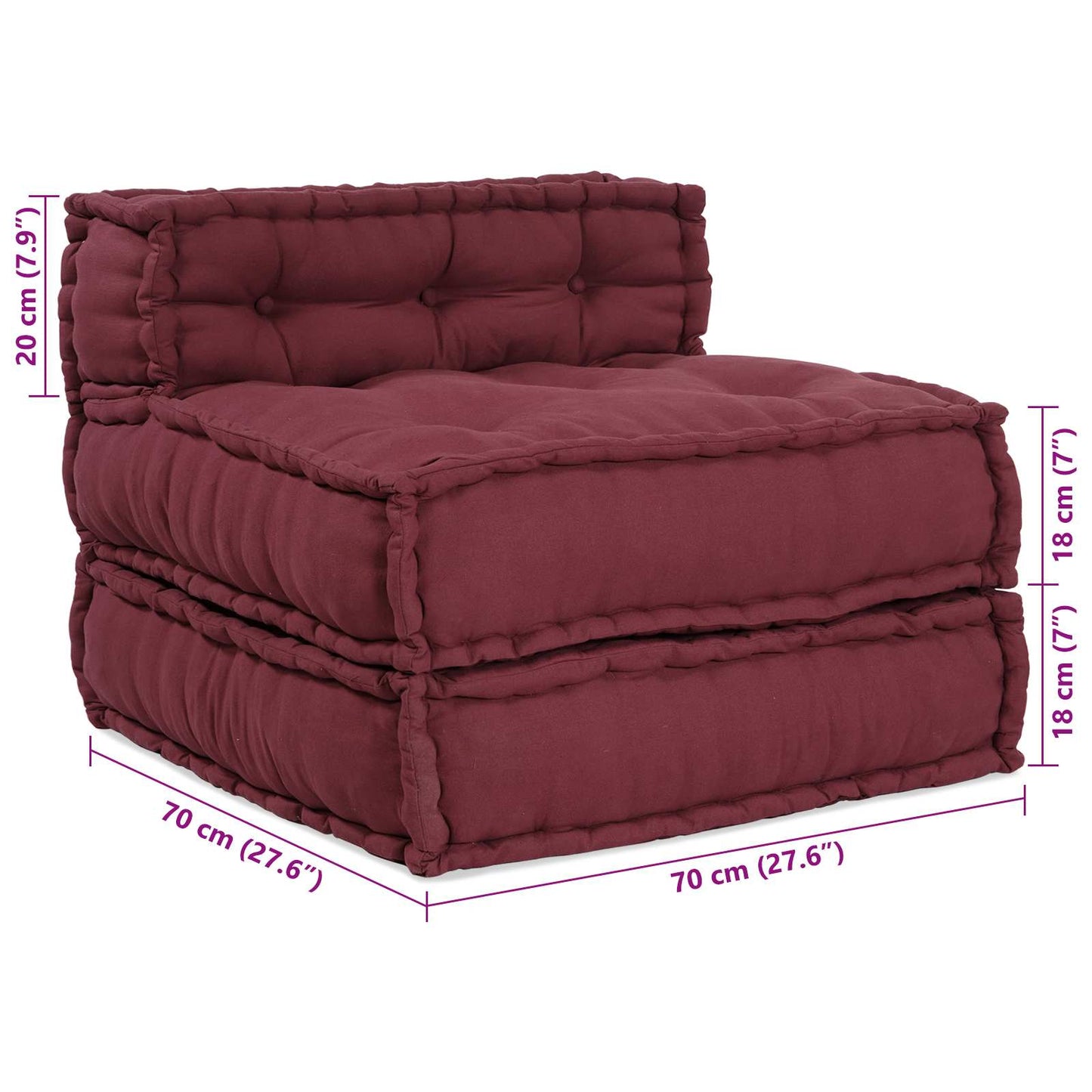 Modular Sofa 4 pcs Chestnut Fabric