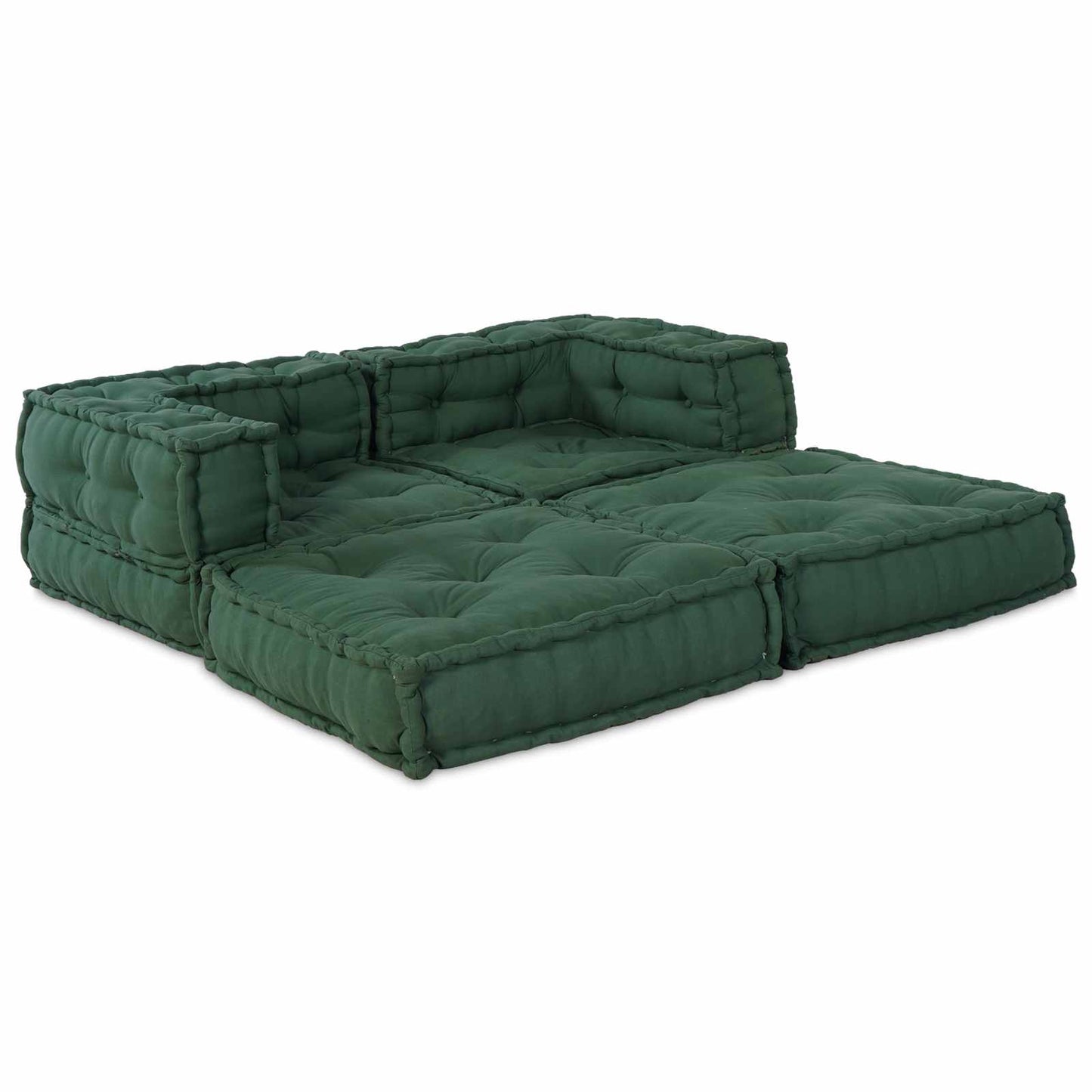Modular Sofa 2 pcs Green 140 x 70 x 56 cm Fabric