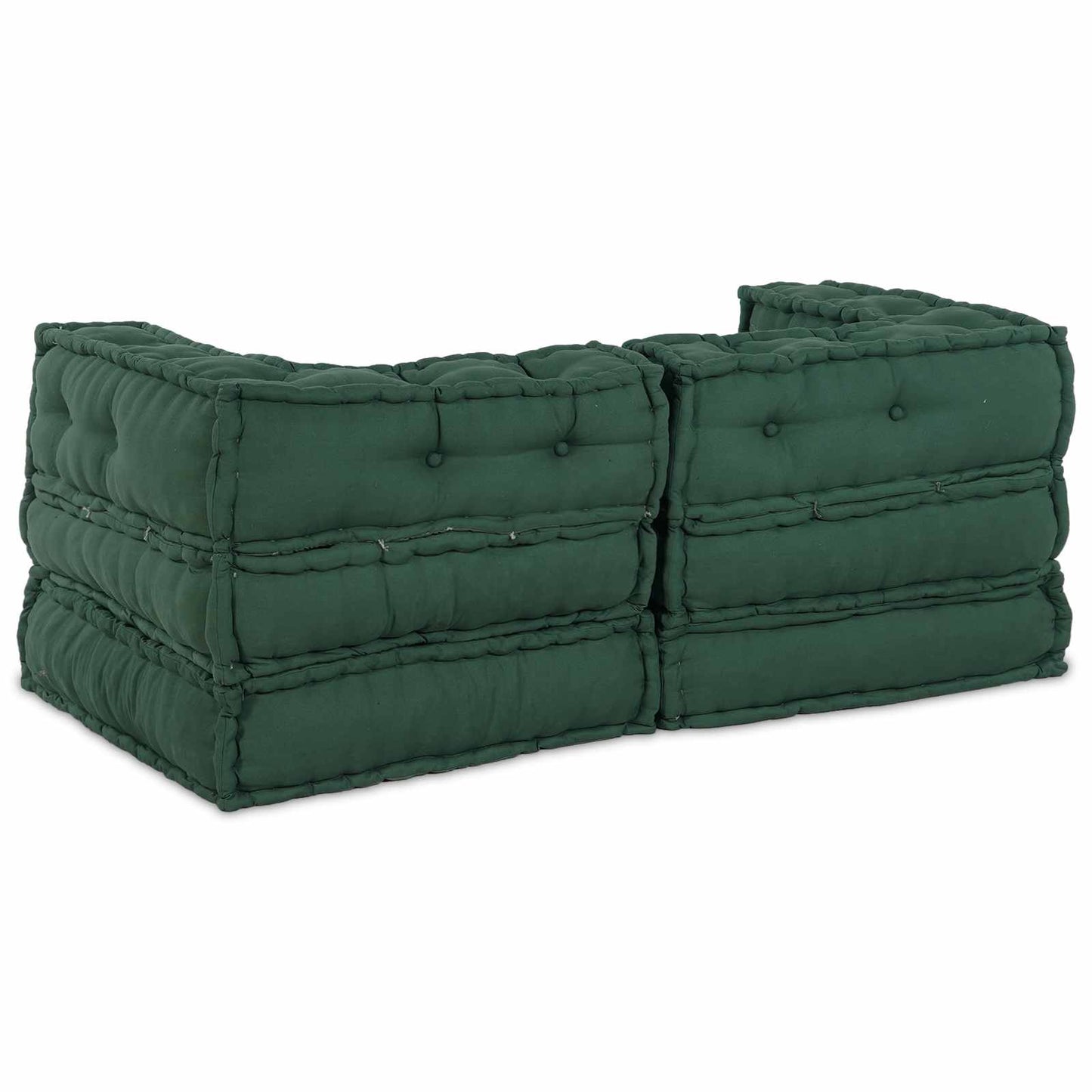 Modular Sofa 2 pcs Green 140 x 70 x 56 cm Fabric