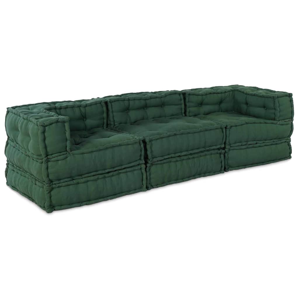 Modular Sofa 3 pc Green Fabric