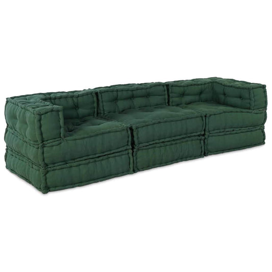 Modulares Sofa 3 pcs Grün Stoff