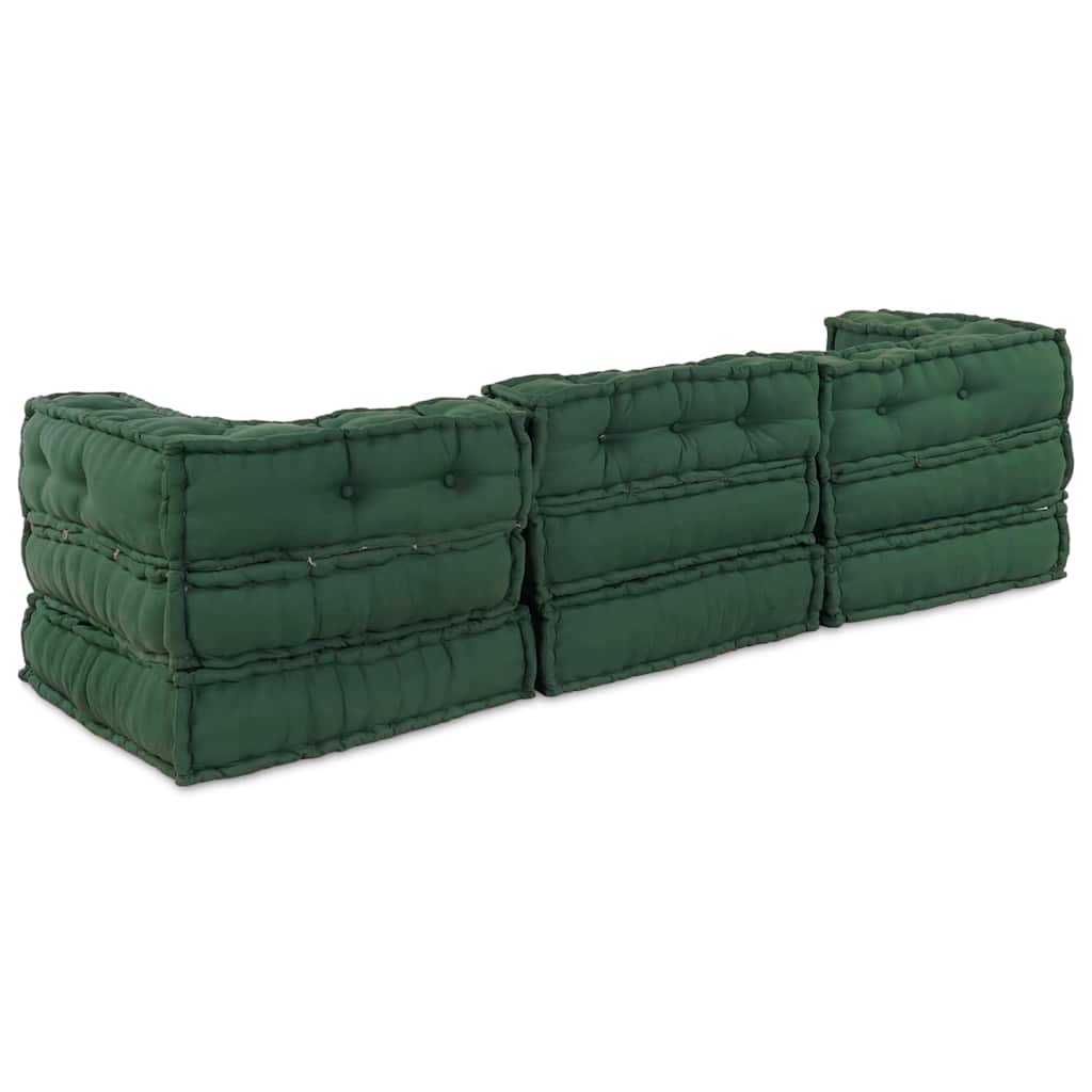 Modular Sofa 3 pc Green Fabric