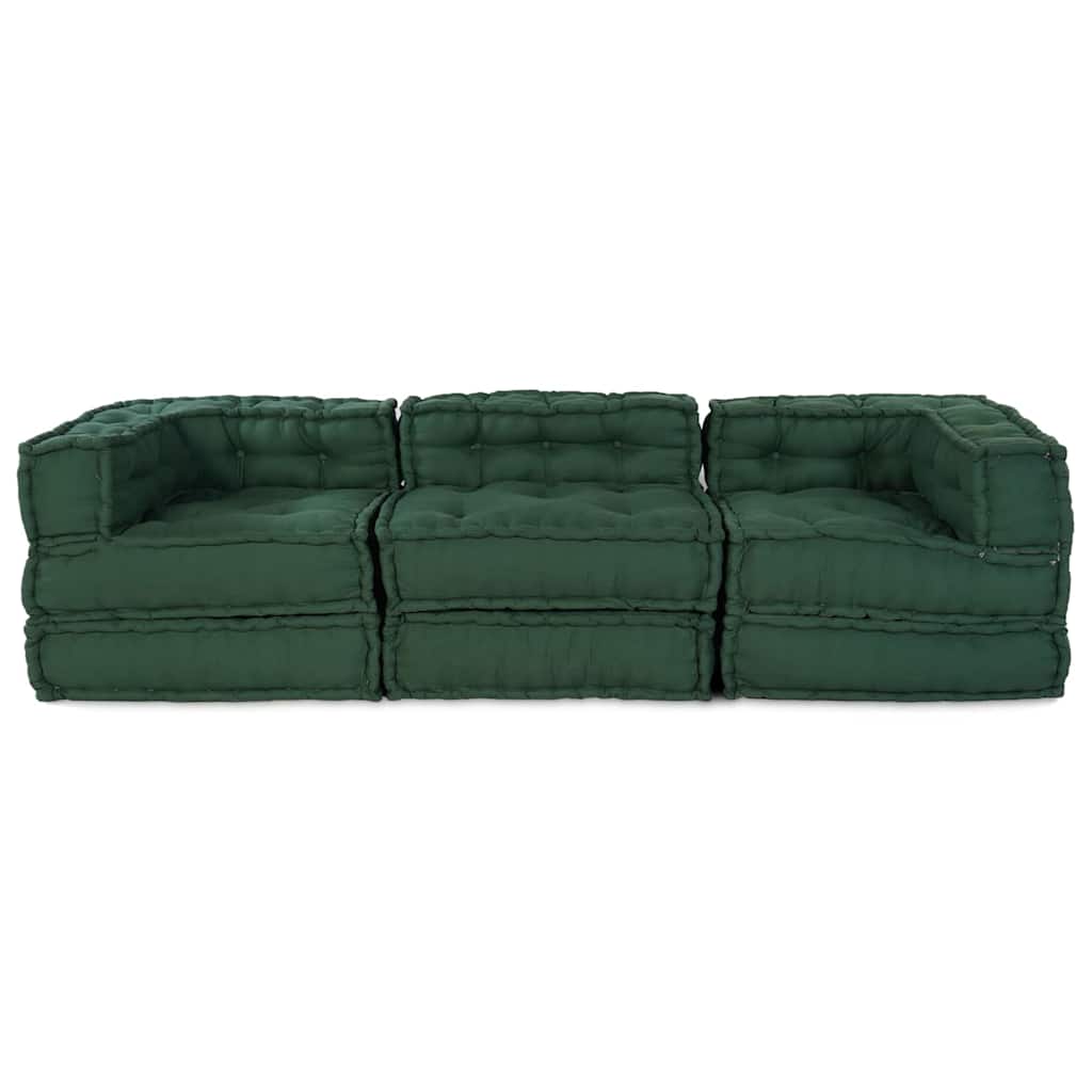 Modular Sofa 3 pc Green Fabric