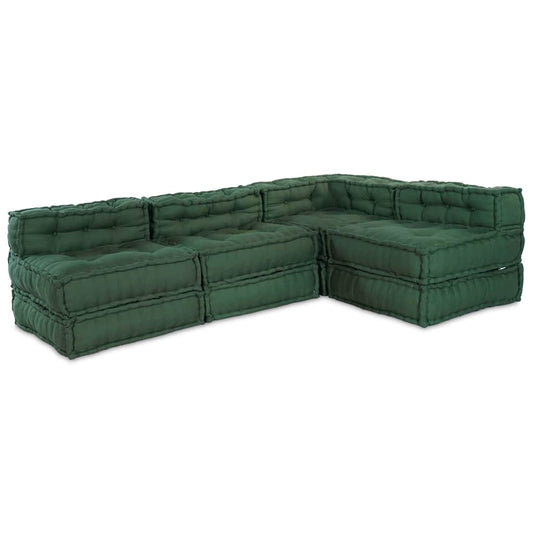 Modulares Sofa 4 pcs Grün Stoff