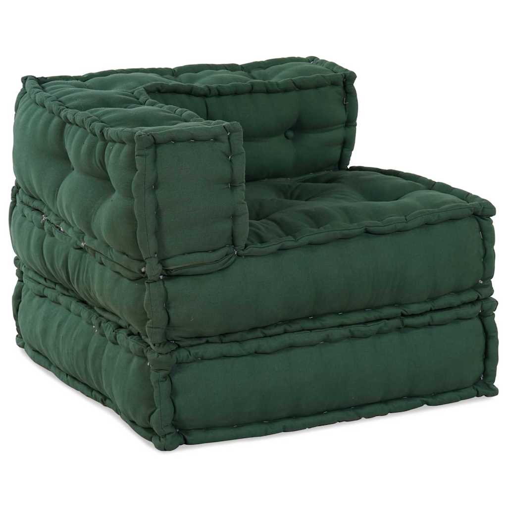 Modular Sofa 4 pcs Green Fabric