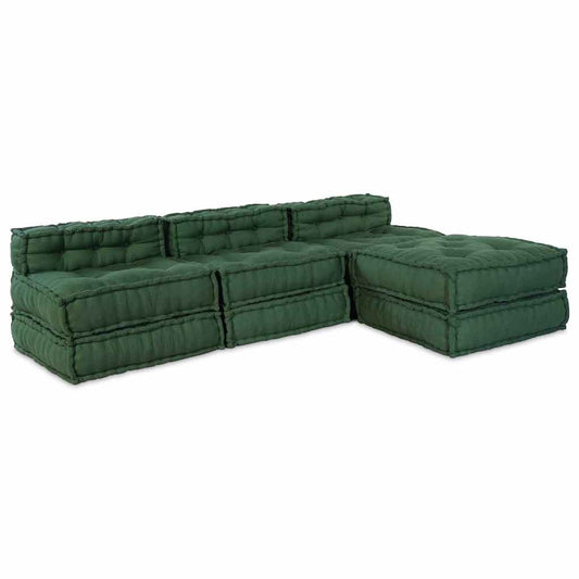 Modulares Sofa 4 pcs Grün Stoff