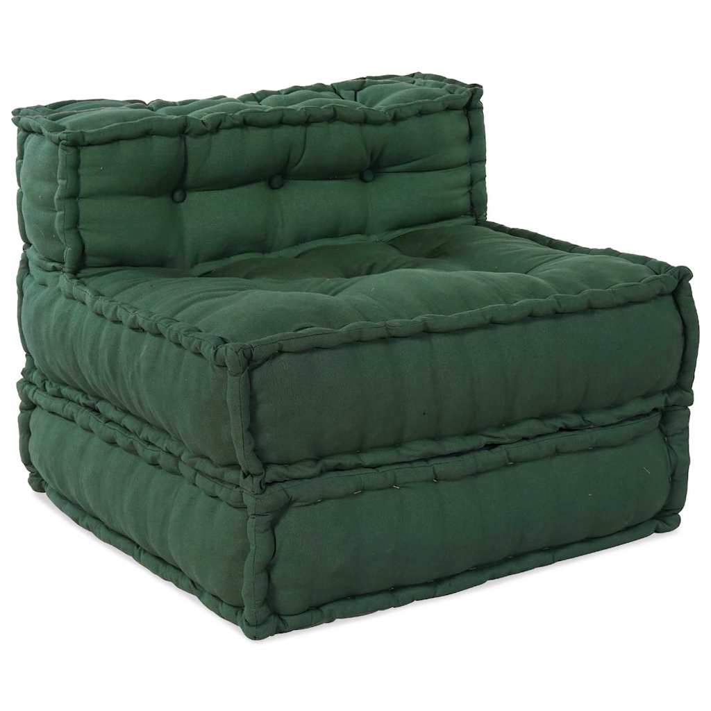 Modular Sofa 4 pcs Green Fabric