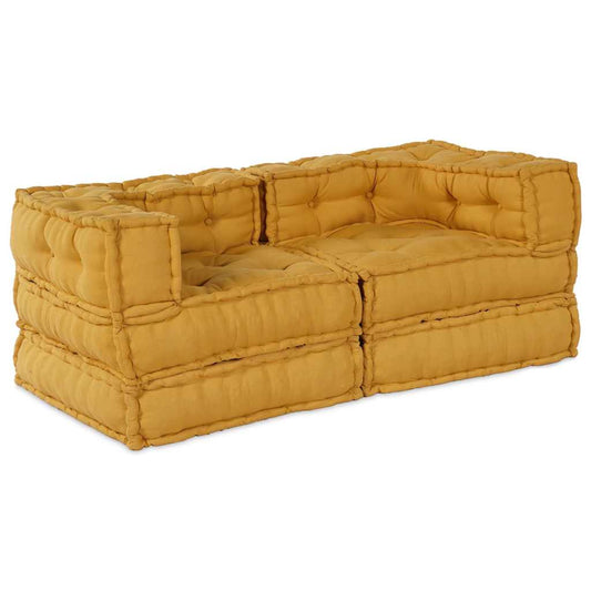 Modulares Sofa 2 pcs Gelb 140 x 70 x 56 cm Stoff