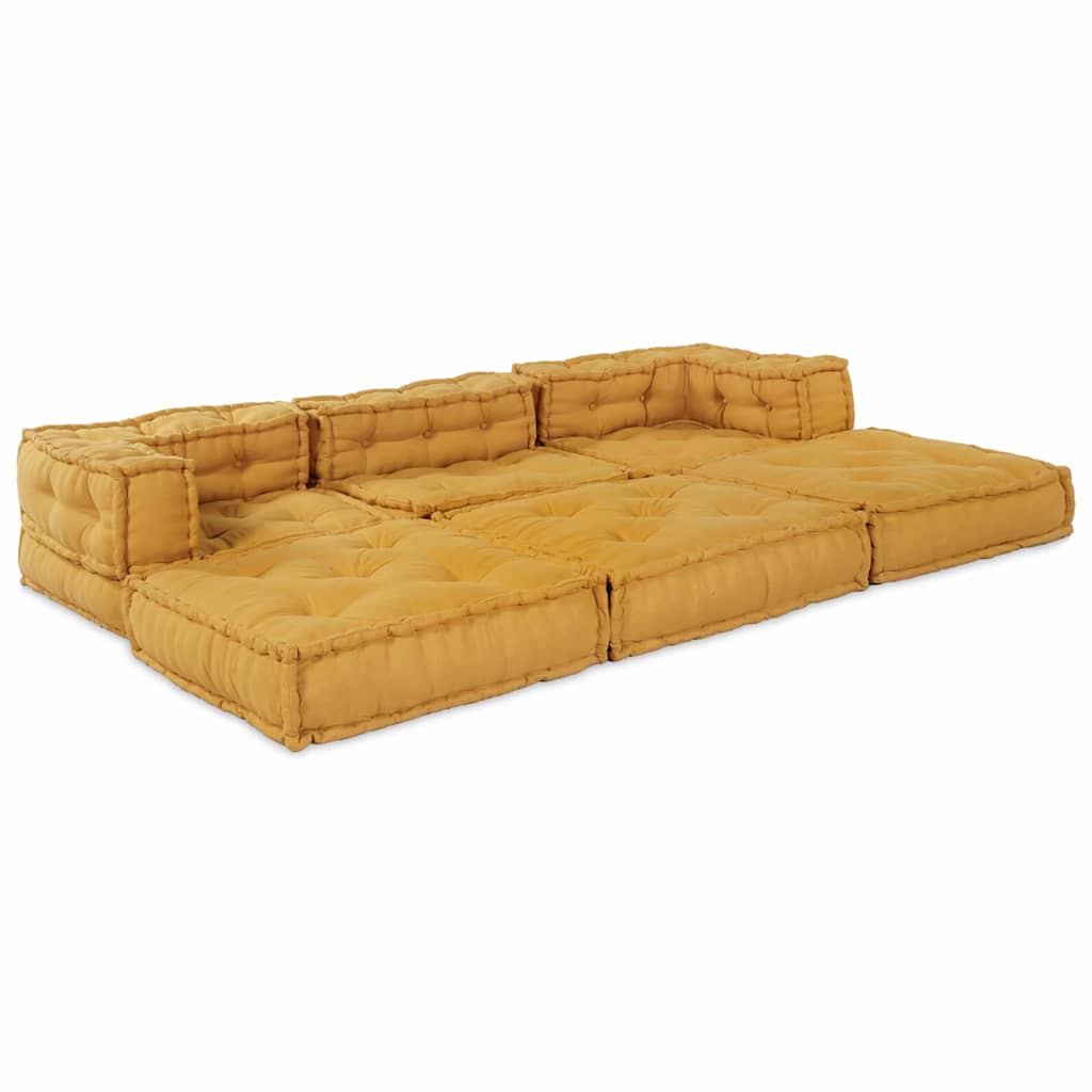 Canapé modulable 2 pcs Jaune 140 x 70 x 56 cm Tissu