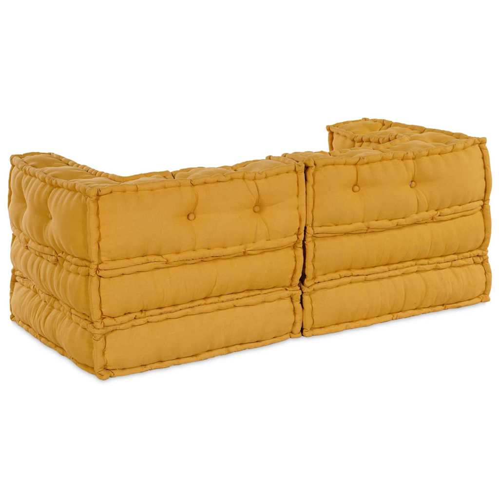Canapé modulable 2 pcs Jaune 140 x 70 x 56 cm Tissu
