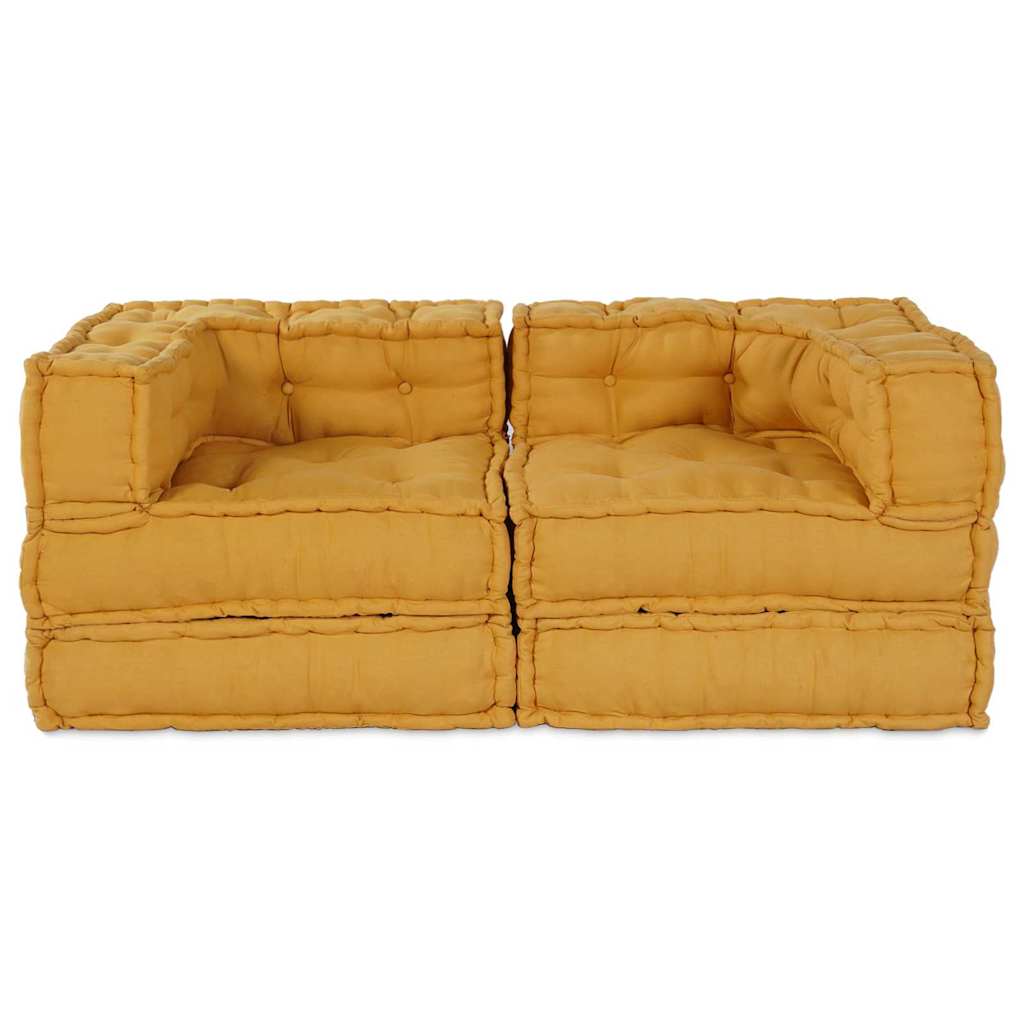 Canapé modulable 2 pcs Jaune 140 x 70 x 56 cm Tissu